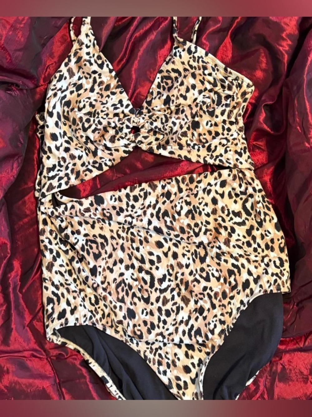 TIME AND TRU Leopard Print One-Piece Swimsuit XXL